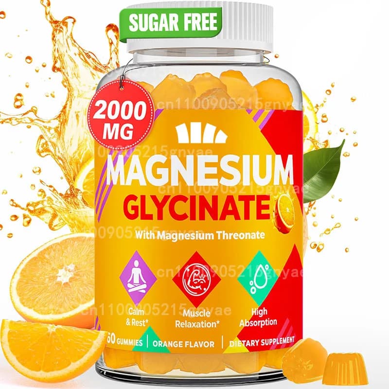 Glycine magnesium gumella - Potassium and magnesium supplements containing vitamin D B6, soft caramels of coenzyme Q10-60