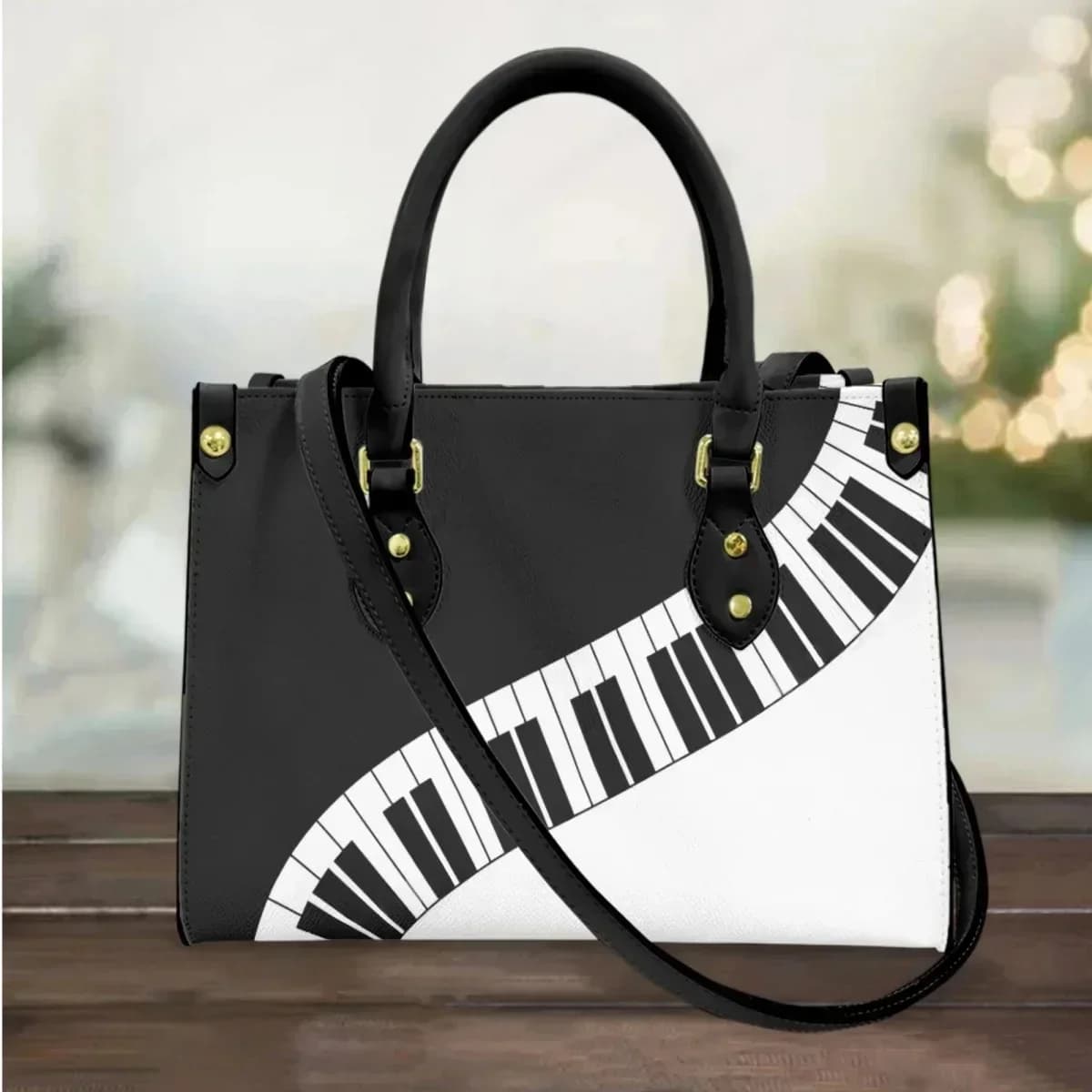 Borse a Tracolla da Donna di Lusso con Design a Tasti di Pianoforte, Borsa a Spalla in Pelle per Ragazze, Stile Musicale, Eleganti Borse da Festa per Donne