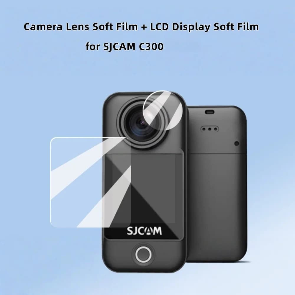 2 sets of protective film for screen with soft film lenses and protective film for LCD display for Sjcam C300