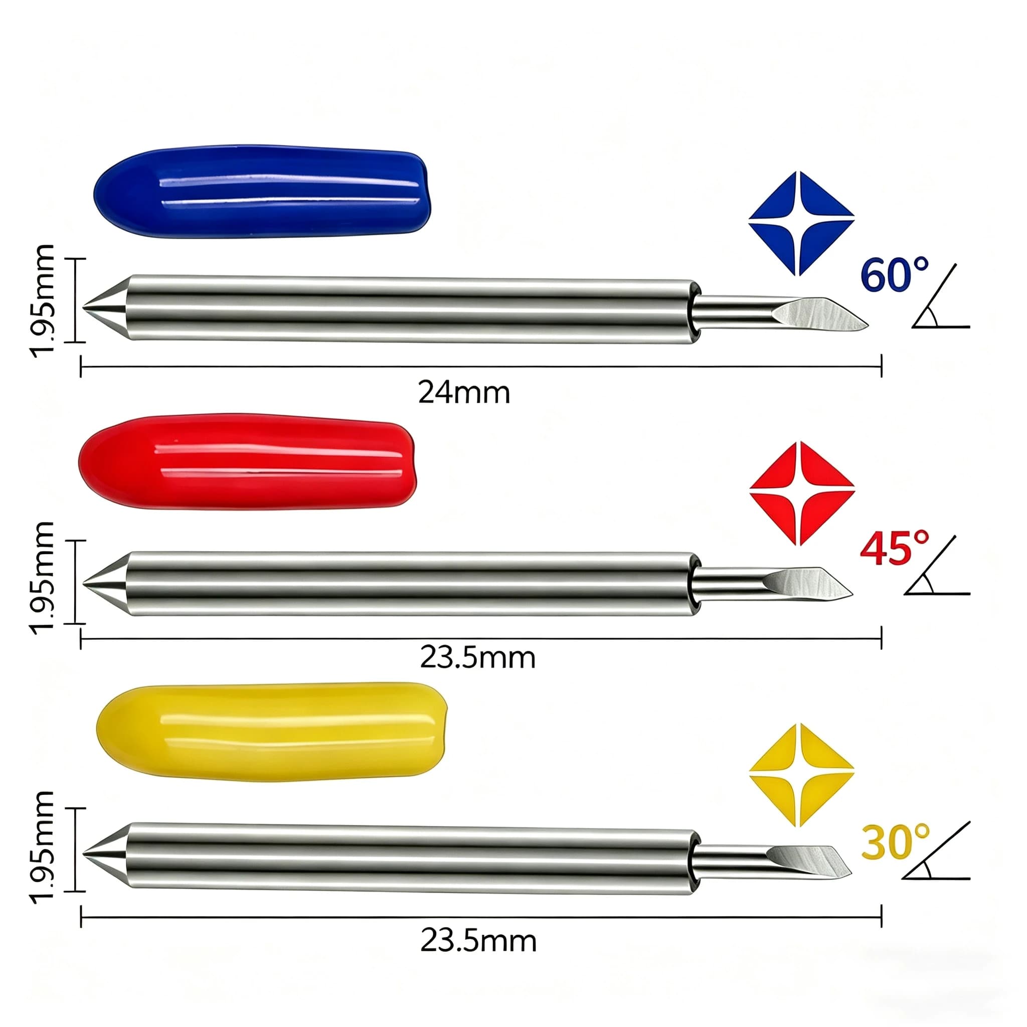 5 pz Taglierina Del Vinile Macchina Per Incidere Lame Taglierina Per Graphtec CB09 Taglierina Del Vinile Plotter Diametro Della Maniglia: 1mm Lunghezza Complessiva: 20mm