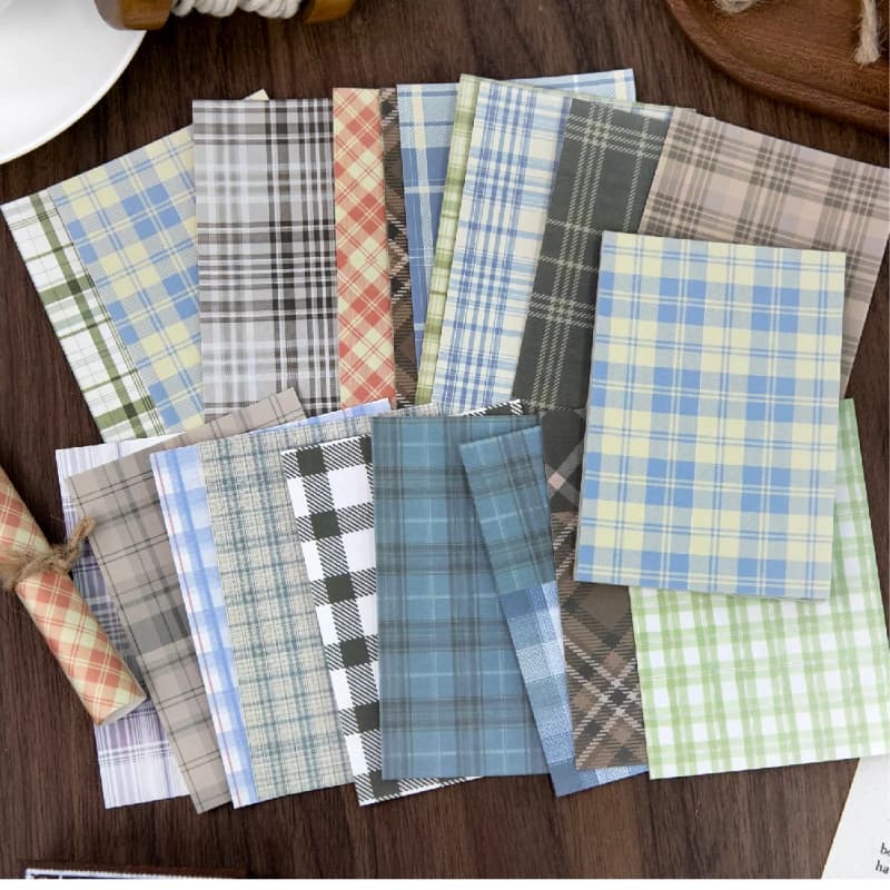 Journal GO Creative Plaid Decor Scrapbook Vintage Material Paper Kit DIY Journal Collage Planner Diary Decor Background Paper