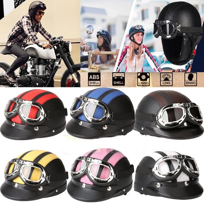 Per Harley caschi per adulti Moto Retro Half Cruise Helmet Moto Scooter casco per tutte le stagioni Vintage Moto tedesca Moto