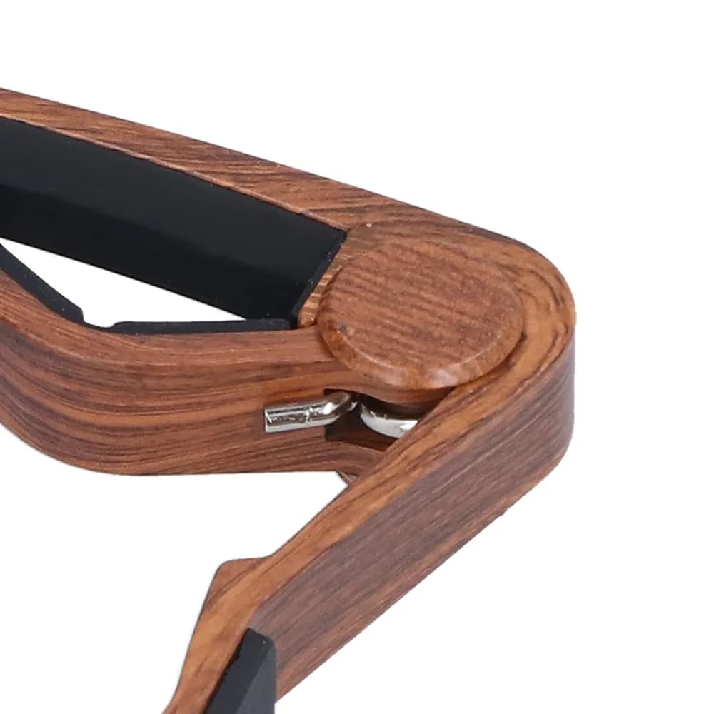 Wood Acoustic Guitar Transpose Capo 8*8cm Brown Guitar Capo with Picks Combo Ukulele Universal Capo Clip
