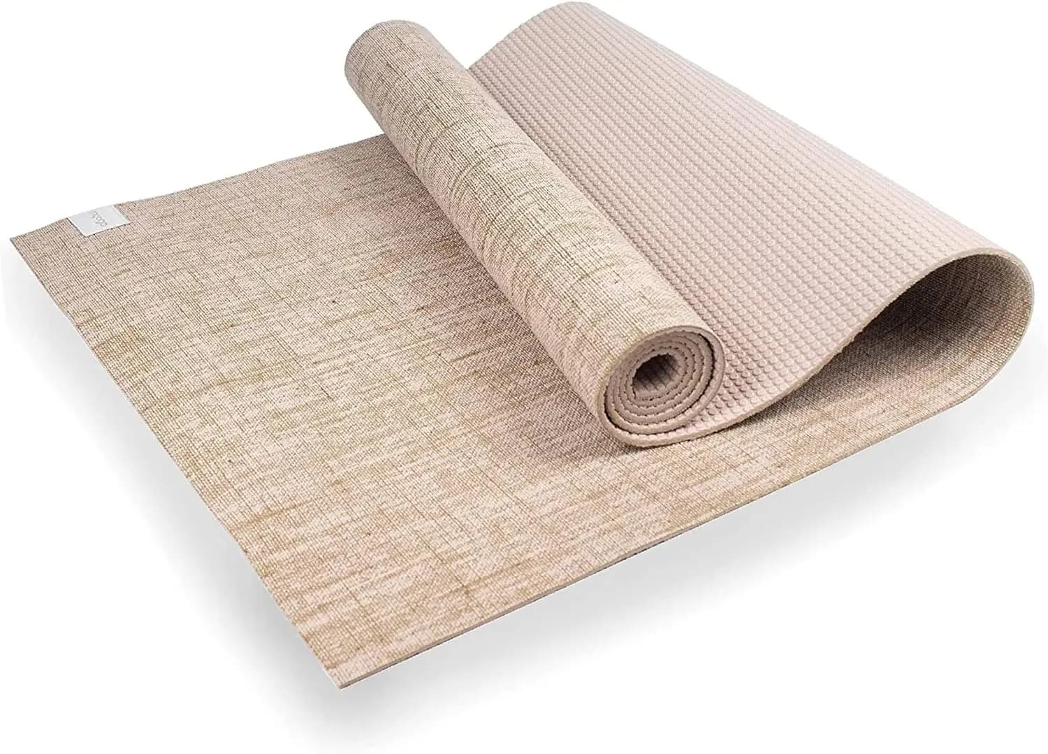 Tappetino Yoga in Juta, Ecologico e Biodegradabile con Base in PVC, Superficie Antiscivolo per Yoga e Pilates, 183x61 cm 0,2 cm