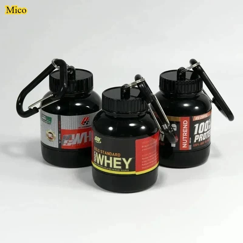 200 ml portable bottle for protein powder with key rings, small cup, outdoor fitness container made of PP material