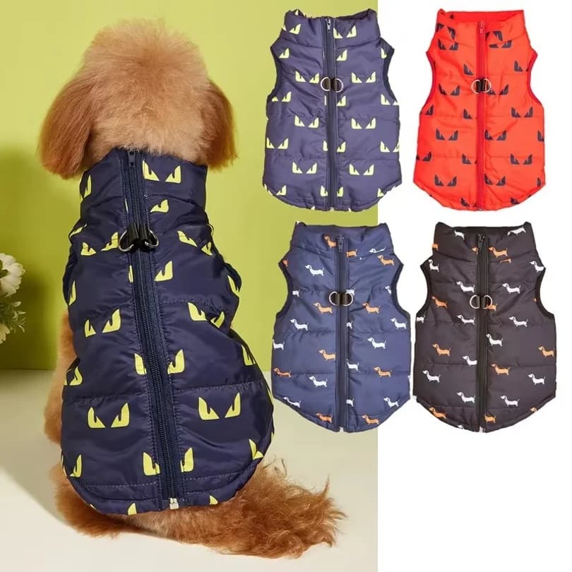 Pet Dog Jacket Warm Vest Winter Coat with Leash Hook for Small Dogs Teddy Pomeranian