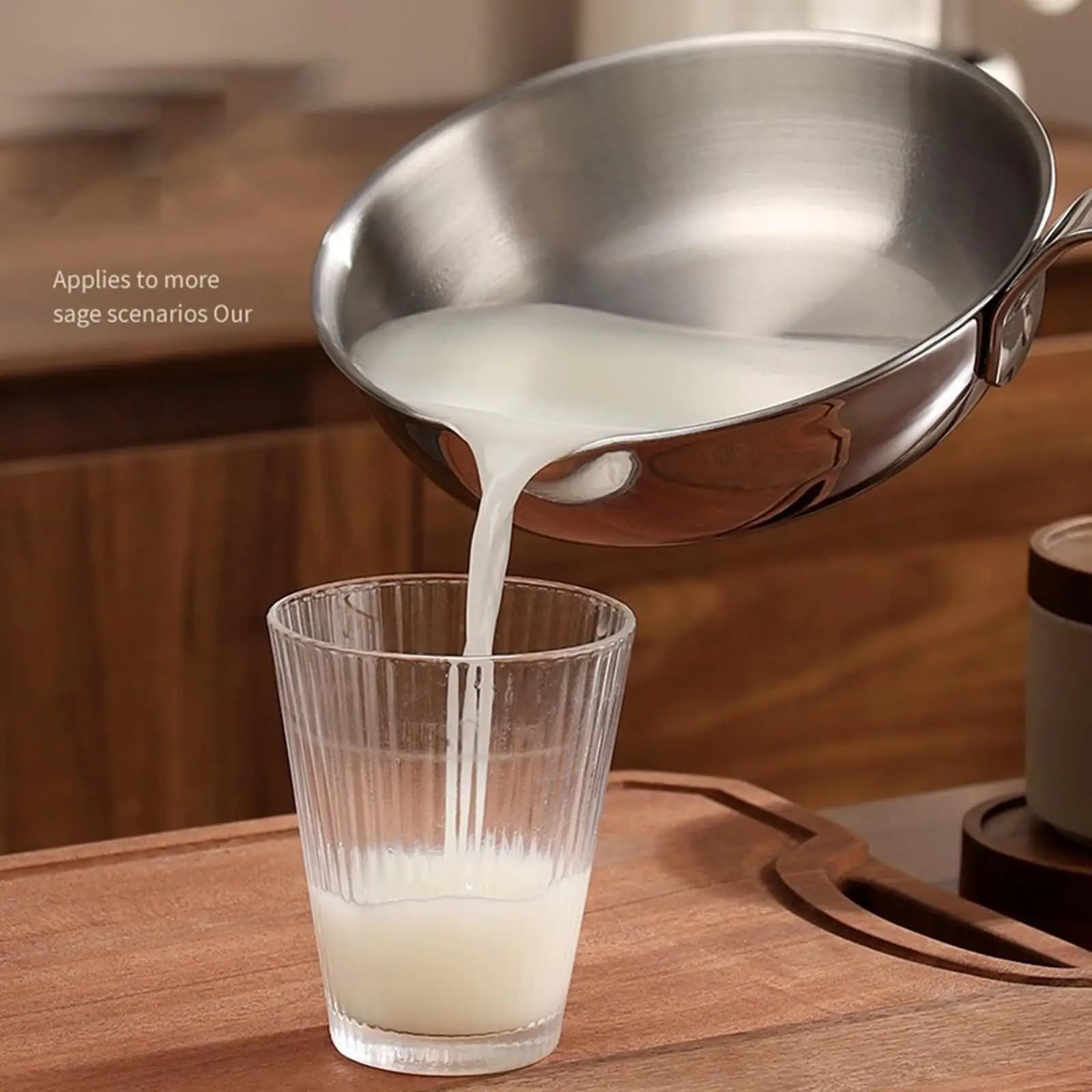 Padella Antiaderente in Acciaio Inox per Pancake e Omelette, per Fornelli Elettrici e a Gas, Uso in Cucina