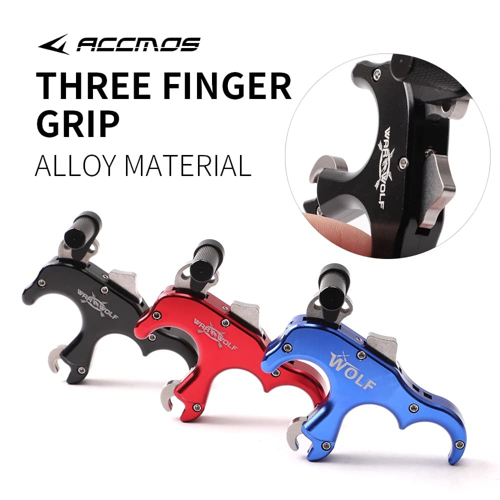 Handling aluminum alloy 3 fingers automatic grip pliers help for release thumb trigger shooting with arc compound arch shooting acccessor
