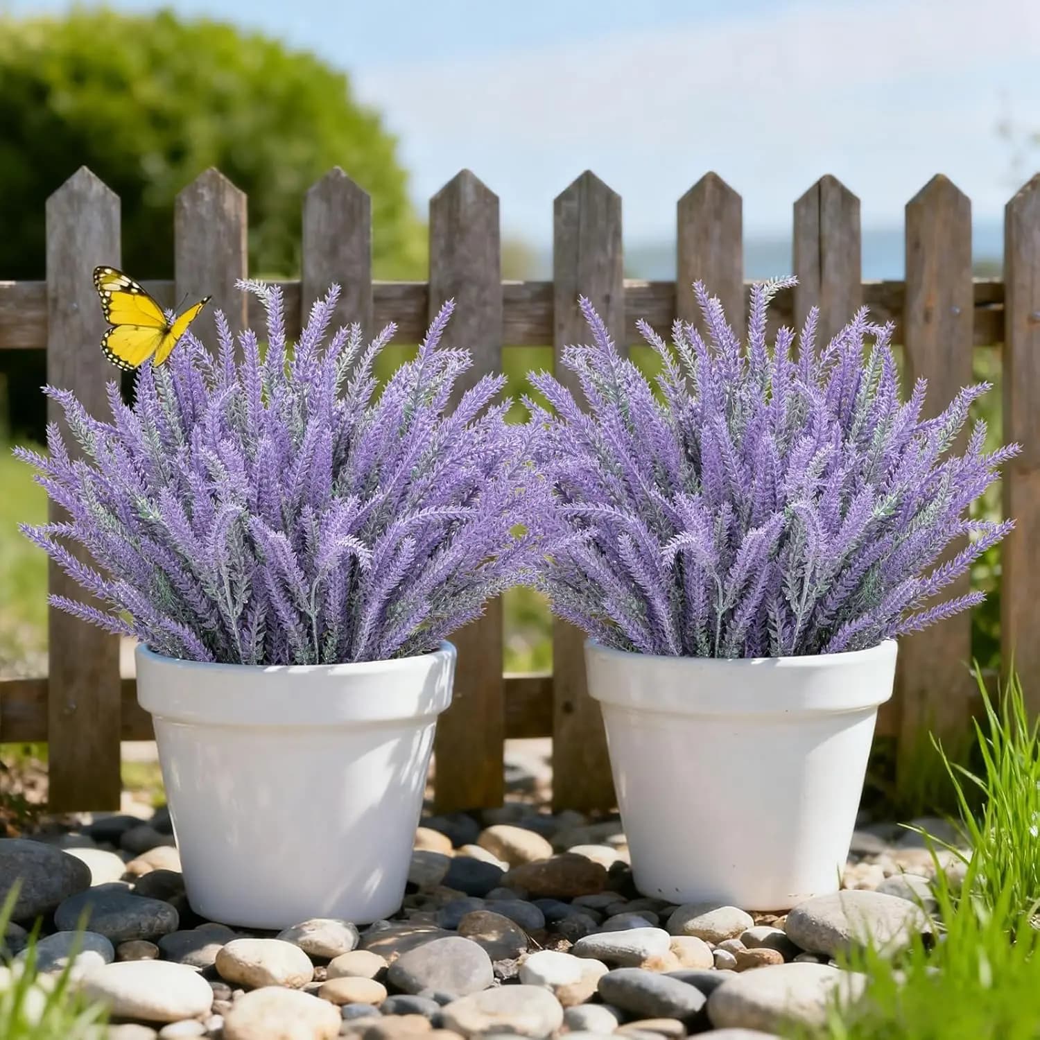 Fiori di Lavanda Artificiali Realistici, Bouquet di Lavanda Finta Viola, Pianta Finta in Plastica per Decorazioni Casa, Matrimoni, Giardino, Ufficio e Tavolo