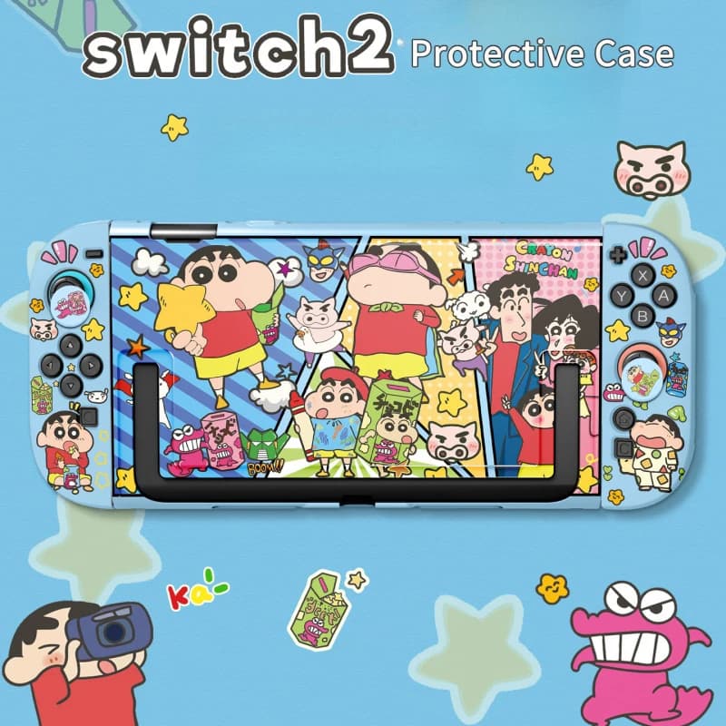 Kawaii Cartoon Crayon Shin-Chan Protective Case For Nintendo Switch 2 Anti-Scratches Split Hard Shell Carrying Case Travel Bag