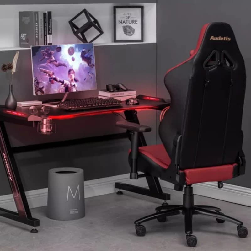 Sedia da gioco ergonomica di lusso, poltrona reclinabile fantasia con schienale alto, sedile da gioco mobile per camera da letto