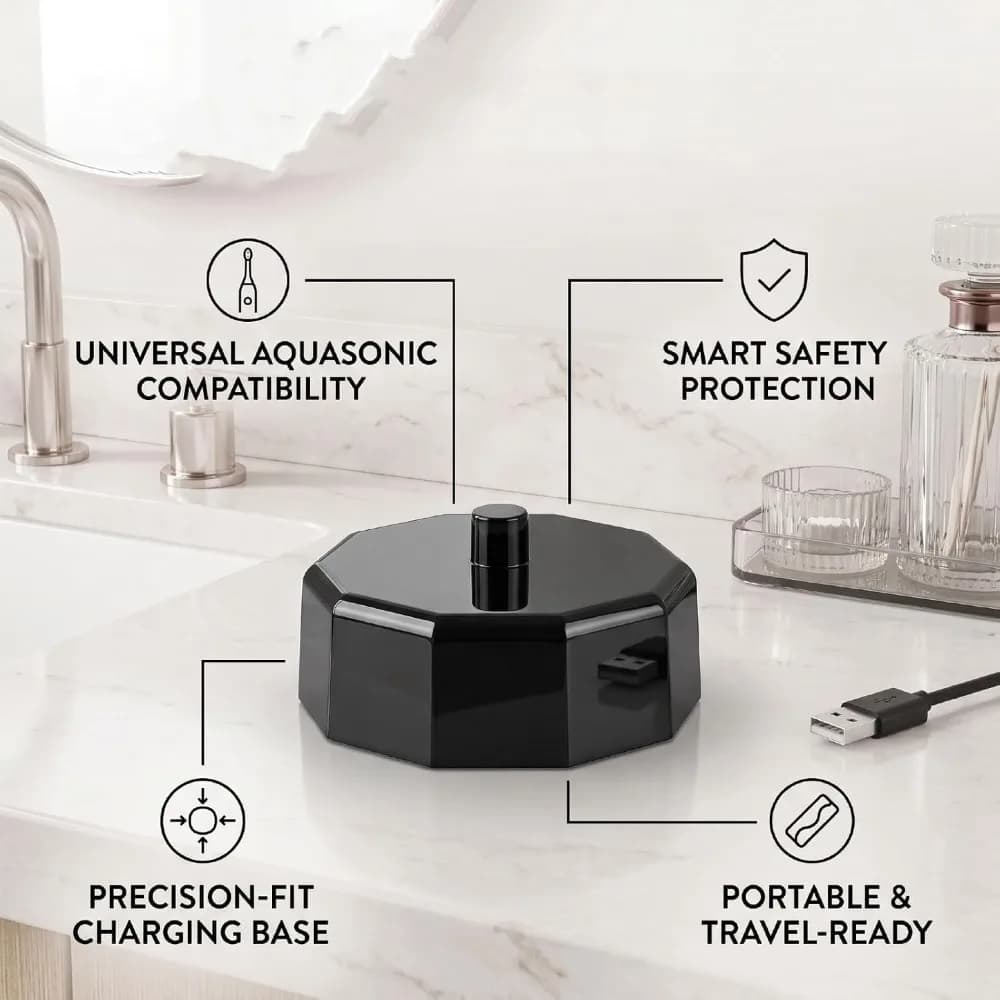 Portable Design Electric Toothbrush Charger Compact Holder Black Color Charging Dock Stand Compatible Charger