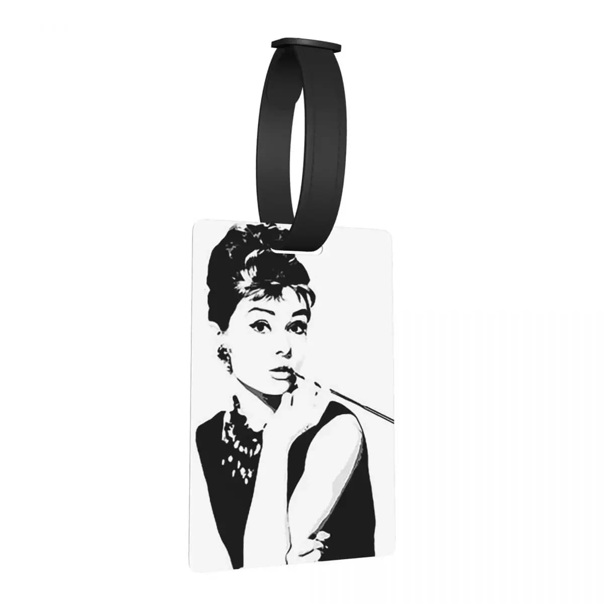 Audrey Hepburn Ritratto A Etichette per bagagli Accessori per valigie Moda da viaggio Etichetta per imbarco per bagagli Porta etichette ID Nome Indirizzo