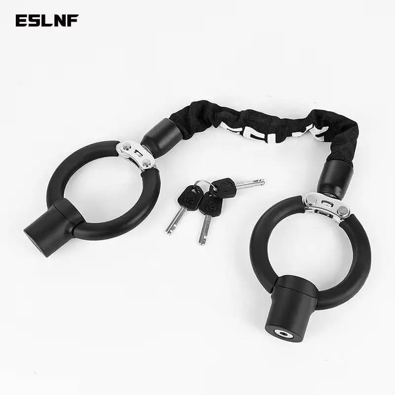 ESLNF Chain Lock Double-headed Lock Suitable For Bicycles&scooters Silicone Anti-scratch Design Bicycle Accessories Bicycle Lock