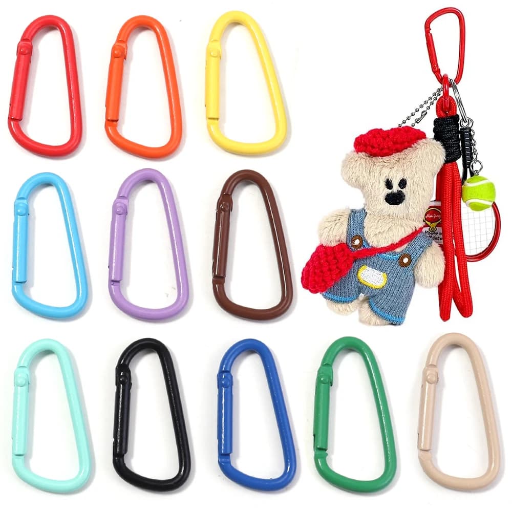 10 pcs Colorful Mosque Clip Keychain Chain Link Hook 45X24mm D-ring Width Buckle for FAI Jewellery That Make Accessories