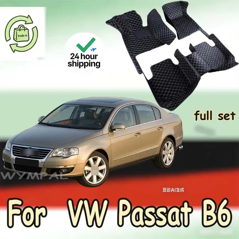 Tappetini Auto automobilistici personalizzati per VW Passat B6 2007 2008 2009 2010 2011 Auto Luxury Leather uomo donna tappetini Auto copertura completa
