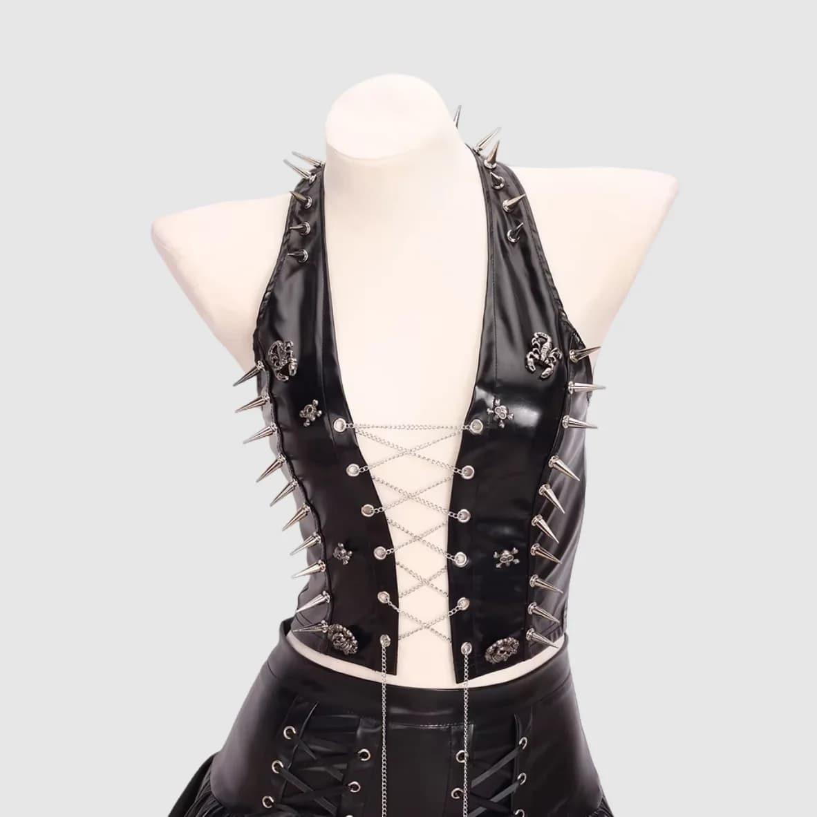 Women's Y2K Goth Top Emo Clothing Gothic Boho Gothic Tank with Spikes Punk Rock Style for Teens Festival Bra Grunge T-Shirt