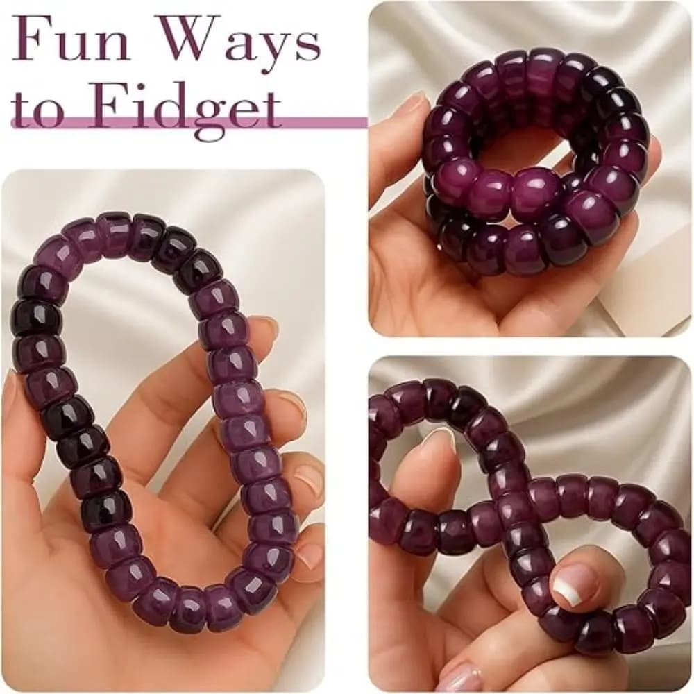 New Lucky Bodhi Beaded Bracelets Purple Grape Color Stretchable Pork Intestine Bracelet Protection Bangle