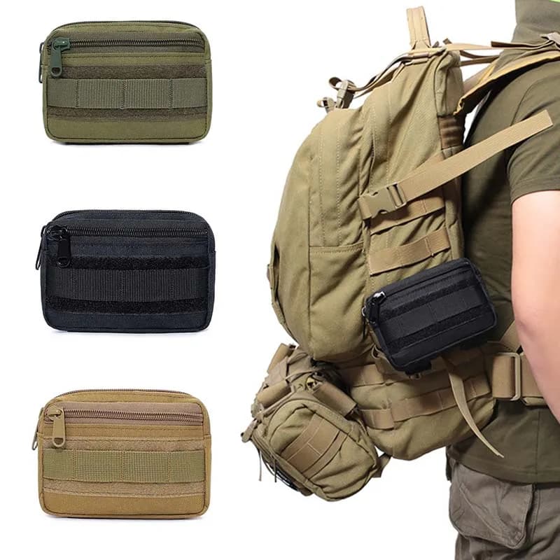 Marsupio Tattico EDC a Doppio Strato per Uomo, Borsa da Cintura Molle in Oxford, Accessorio per Campeggio e Caccia