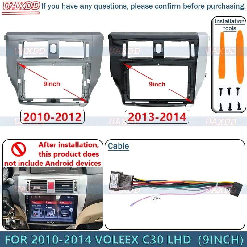 PER 2010-2014 VOLEEX C30 LHD 9 POLLICI Radio Android Stereo Telaio Pannello Fascia Cruscotto Audio Schermo Video Cablaggio di Navigazione