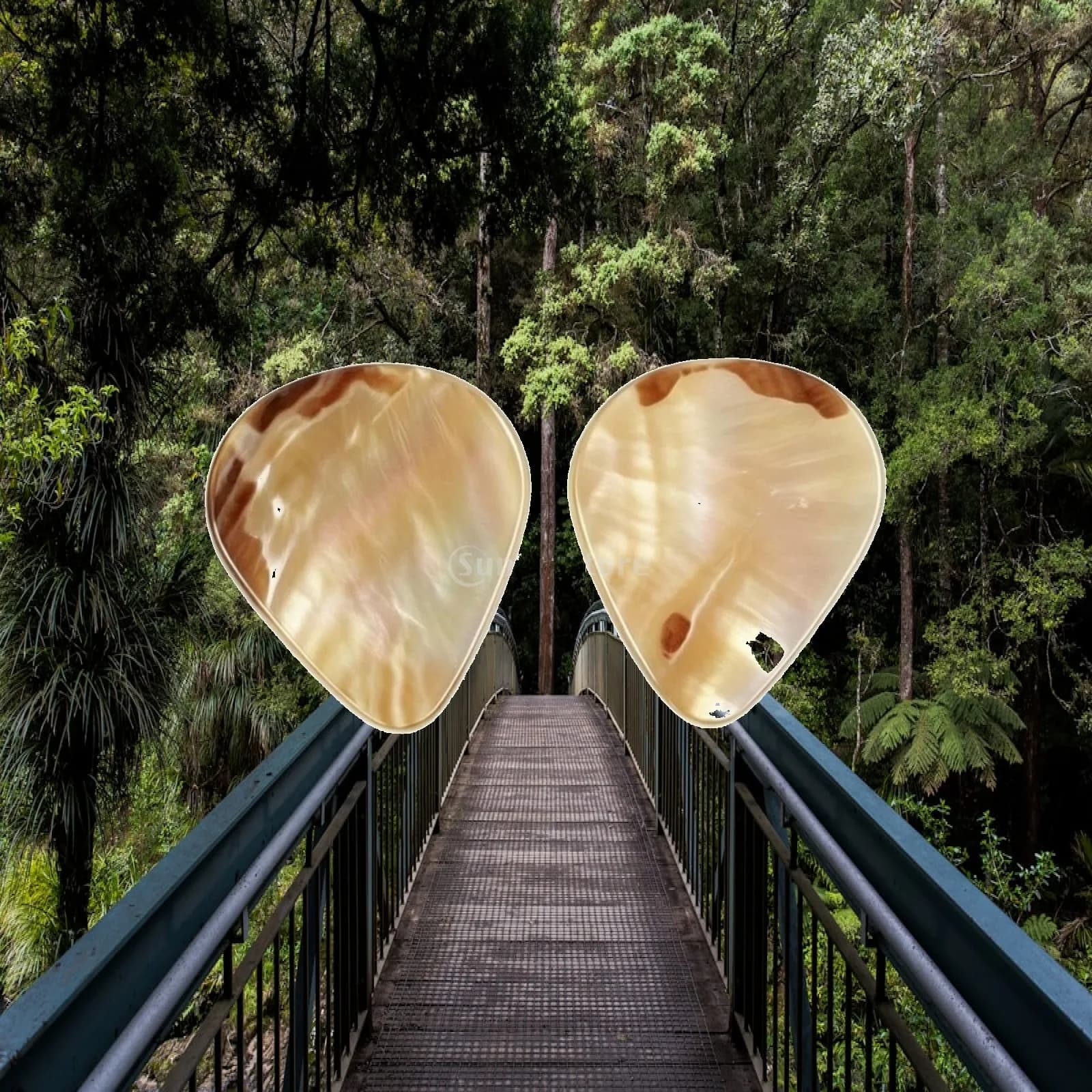 2 Pieces Warm Shell Guitar Pick | Smooth Iridescent Surface, Teardrop Pick, for Daily Practice
