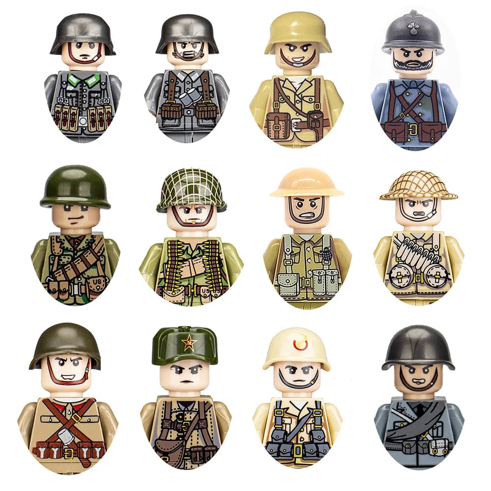 10 Pz/lotto WW2 Militare WW2 Esercito Building Blocks Soldati Militari Figure Giocattoli Dei Mattoni Per I Bambini Regali Di Natale