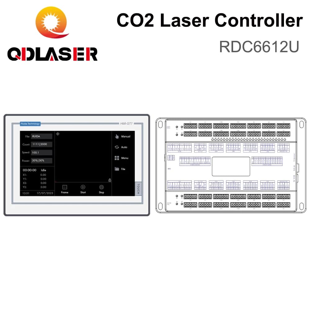 QDLASER RDC6612U Dual Coordinate System Four-Head Inter-Shift Asynchronous CO2 Laser Controller for Laser Engraving Machine