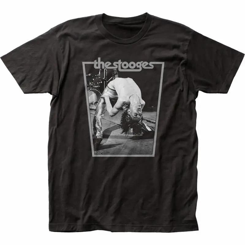 Iggy Pop Bend T Shirt Mens Licensed Rock N Roll Music Band Stooges Black