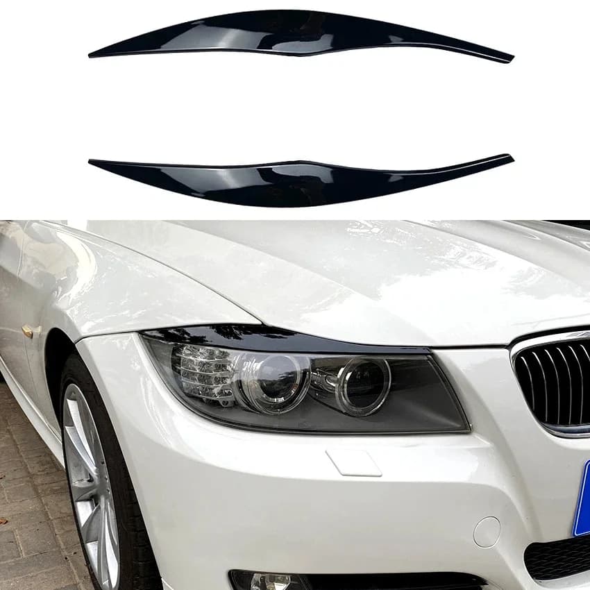 Auto Faro Lampada Sopracciglia Copertura Trim Adesivi Per BMW Serie 3 E90 E91 320i 330i 2005-2012 Modello ABS Materiale Accessori Auto