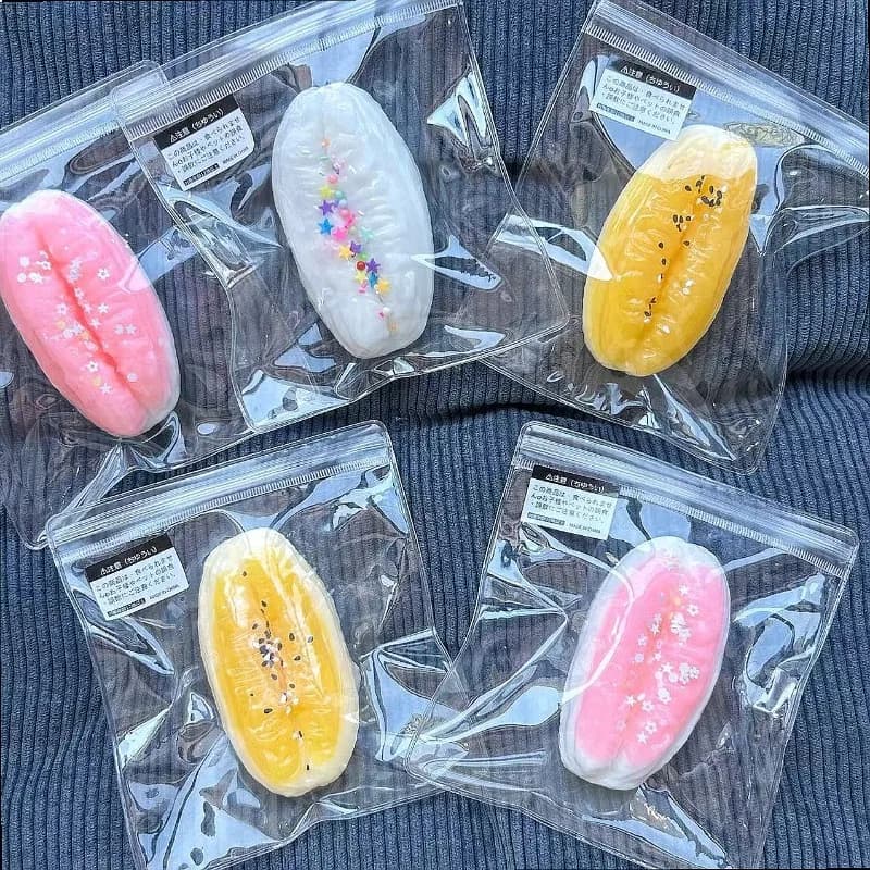 Decompression Fake Fried Dough Stick Squeeze Toy Novelty Breakfast Food Play Prank Soft Gel Stress Relief