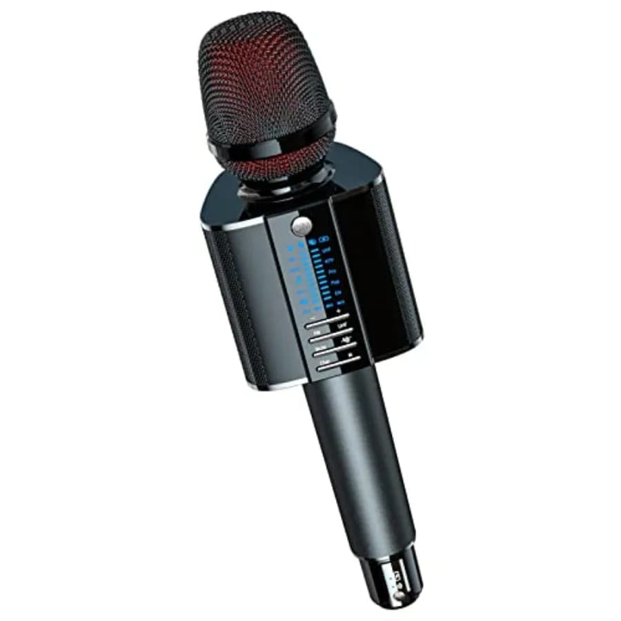 Karaoke Microphone, 2025 Bluetooth Wireless Microphone UHF Karaoke Mic Speaker, Portable Handheld Karaoke Machine for Adults Si