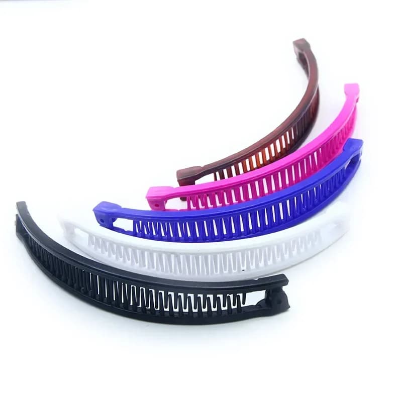 Korean Solid Color Banana Clip Women Hair Claw Barrette Hairpin Hair Accessories for Girls Ponytail Fixed Hoder Hair Clamp