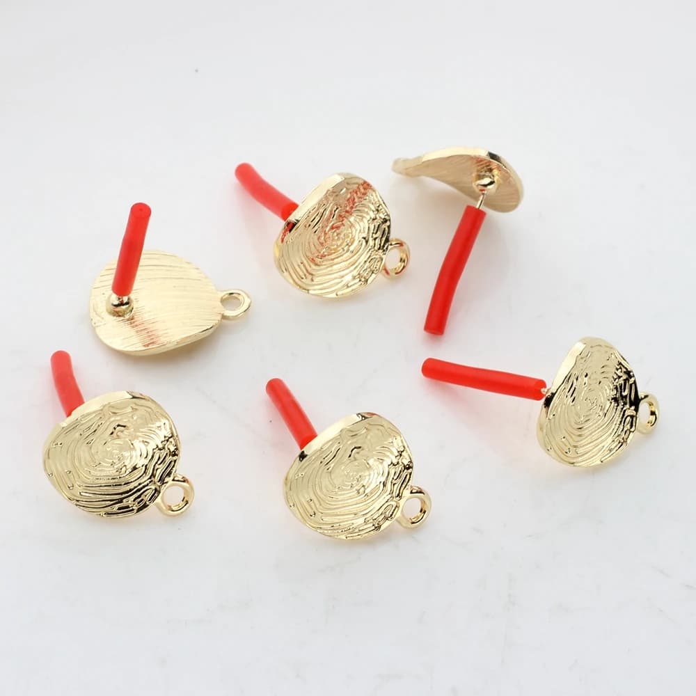 15MM 10 pcs/Zinc Alloy Golden Earrings Base Round Connector Pendant Earrings Fashion DIY Accessories Jewelry
