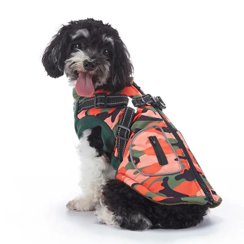 Cappotti per cani con imbracatura, caldi e spessi in cotone per l'inverno, per cani di taglia piccola, media e grande, vestiti per cuccioli.