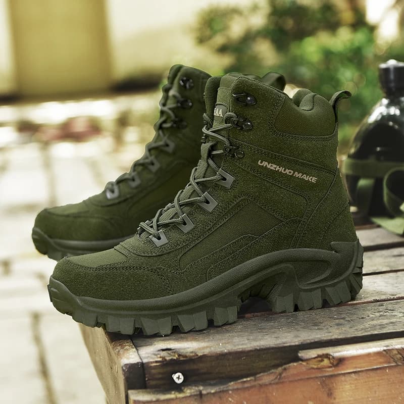 Scarponi da arrampicata da uomo Allenamento Sport resistenti all'usura Pesca da campeggio all'aperto Scarpe da trekking con suola antiforatura ispessita antiscivolo