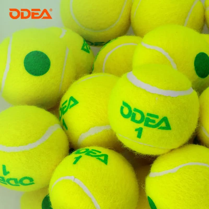 Palline da tennis Odea1 Green Dot, Stage1 per bambini Adulti Principianti, Sollievo dalla pressione al 25%, Palline di transizione per allenamento ad alto rimbalzo