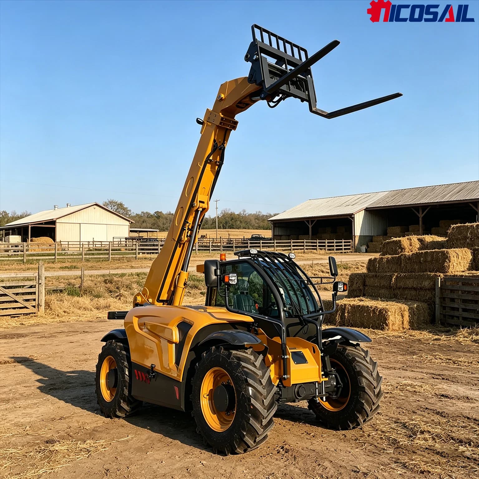Telescopic Forklift 3 Ton 3000kg Telehandler 7m Lift Height Construction Fork Loader Machine