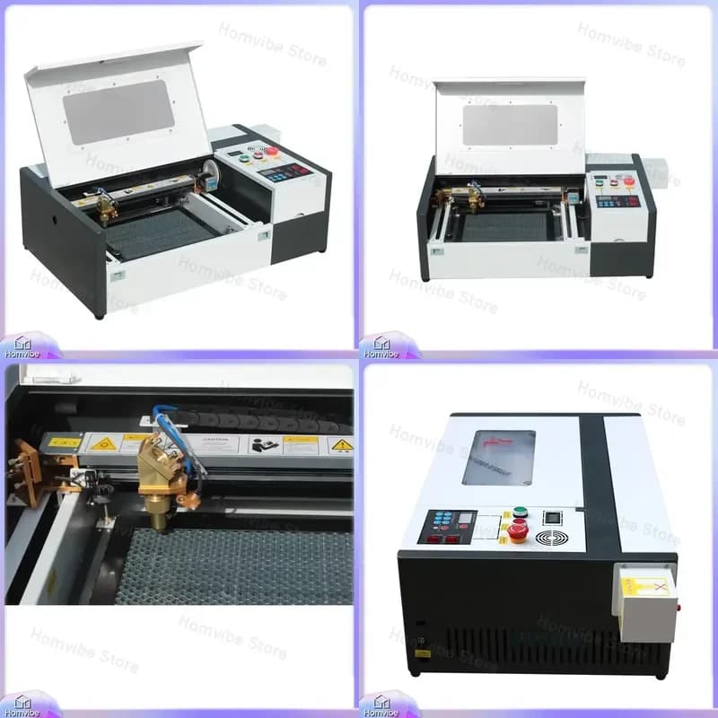 Macchina per Incisione Laser CO2 40W 50W 4040 Portatile da Tavolo per Legno, Acrilico, Pelle, Metallo, Gioielli, Tumbler, Penne, Logo Personalizzato