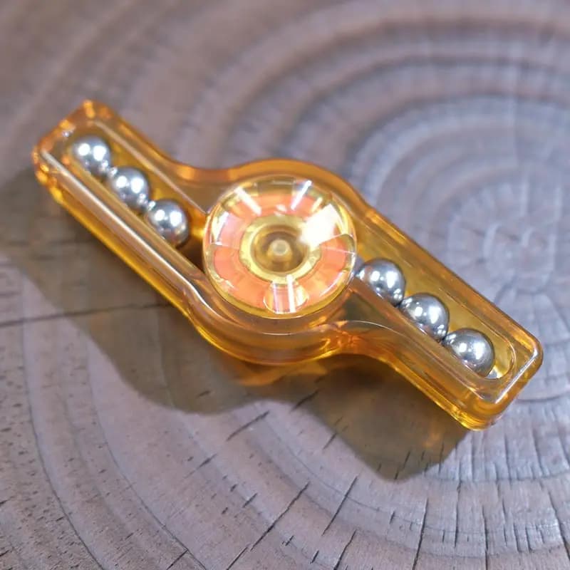 Miaojia EDC Giocattolo di decompressione da tavolo con lente alta PEI colata a mano, ambra Fidget Spinner