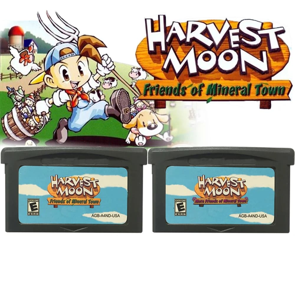 ￠Harvest Moon GBA Game Cartridge 32Bit Video Game Console Card Friends of Mineral Town More Friends of Mineral Town For