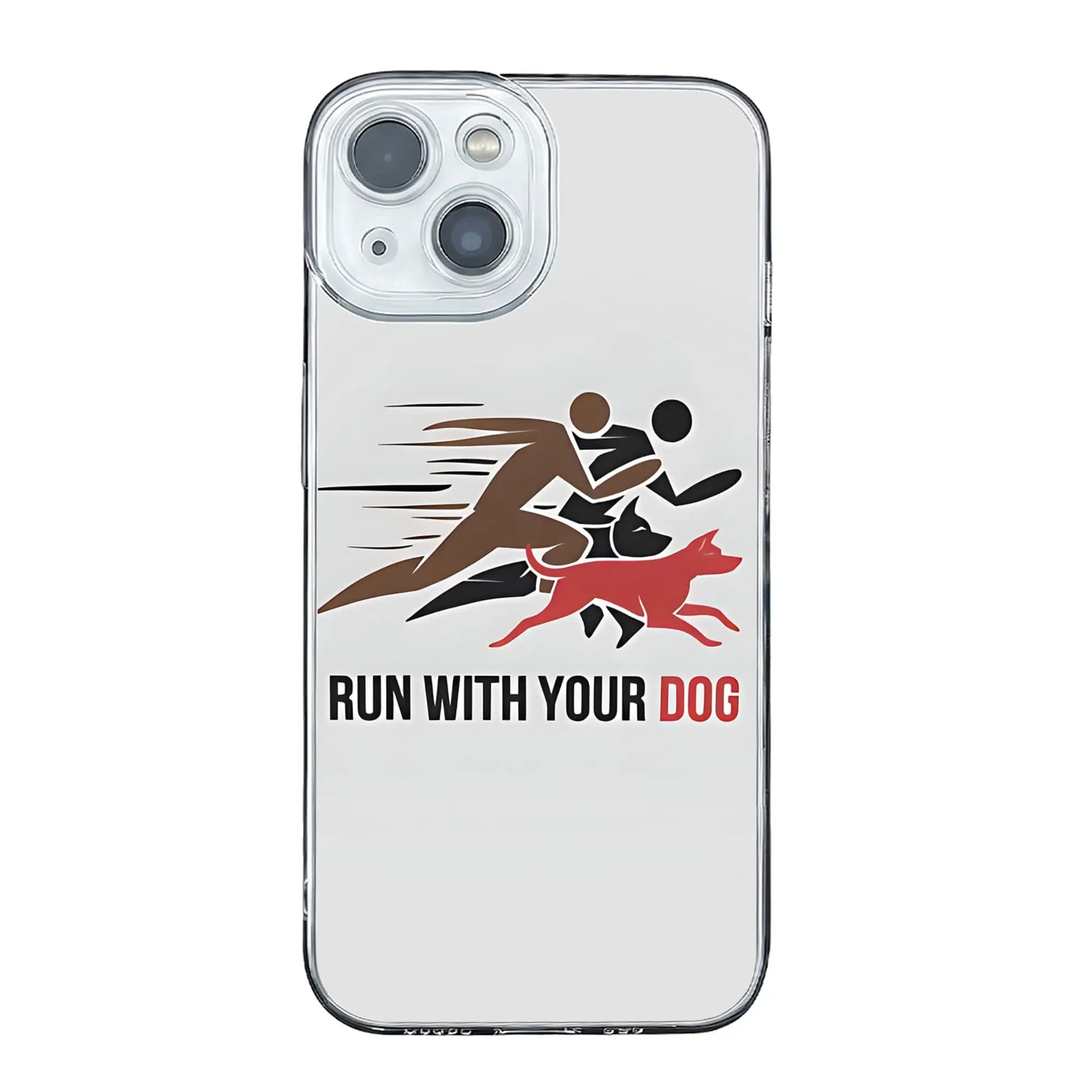 Cover per iPhone 17 16 15 14 13 12 11 Pro Max con Silhouette di Cane in Corsa, Design Energetico e Antiurto