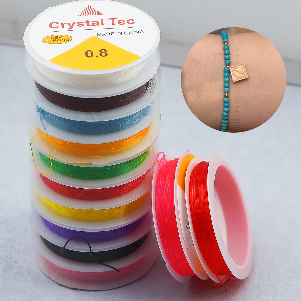 Colorful Crystal Elastic Bead Corda 10 Rolls 0,6/0,8/1,0 mm for DIY Necklaces Jewelry creation
