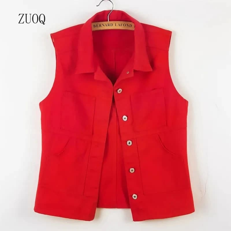 Nuovo 2025 Gilet di jeans da donna Primavera Autunno Slim Jeans Gilet Giacca femminile Casual Cappotto senza maniche Donna