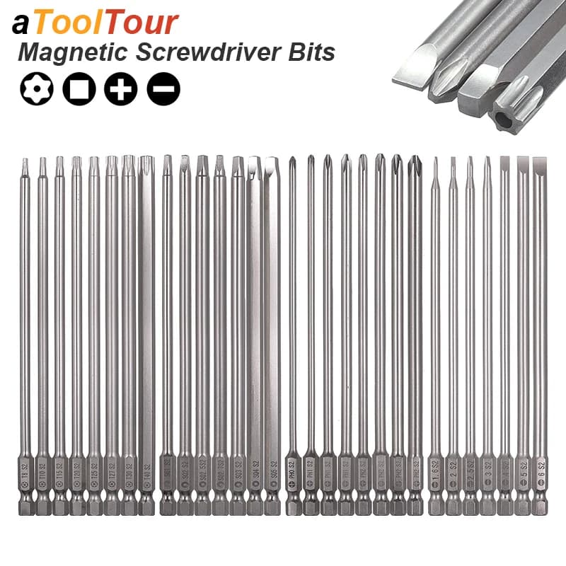 Punta per cacciavite Torx punta per presa quadrata Phillips scanalata testa magnetica 1/4 gambo per utensile per trapano elettrico cacciavite di precisione Bat