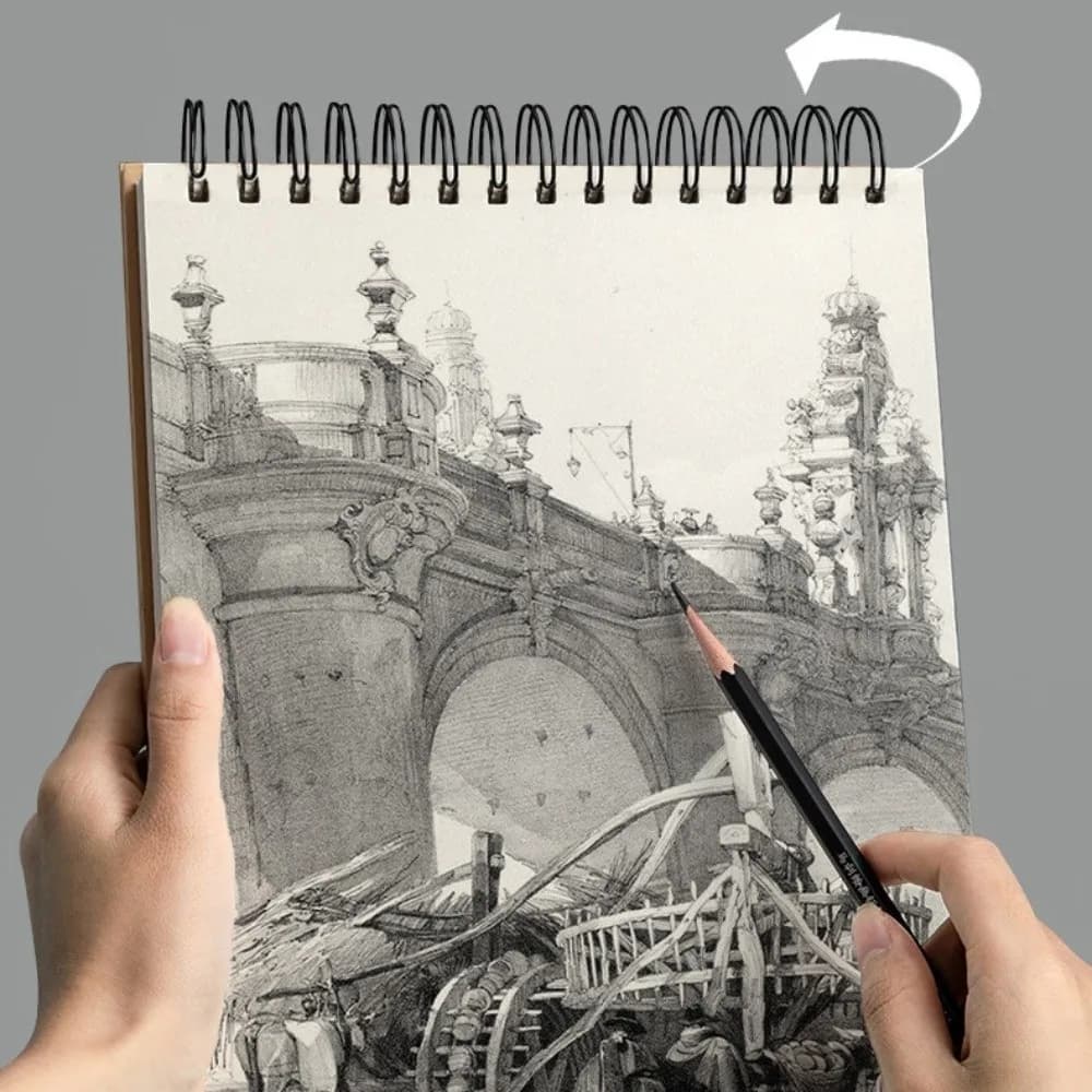 Convenient Up Turning Loose-Leaf Sketchbook Taking Notes A4 A5 A6 8K 16K Memo Notepad Journal Diary Hand Ledger Students