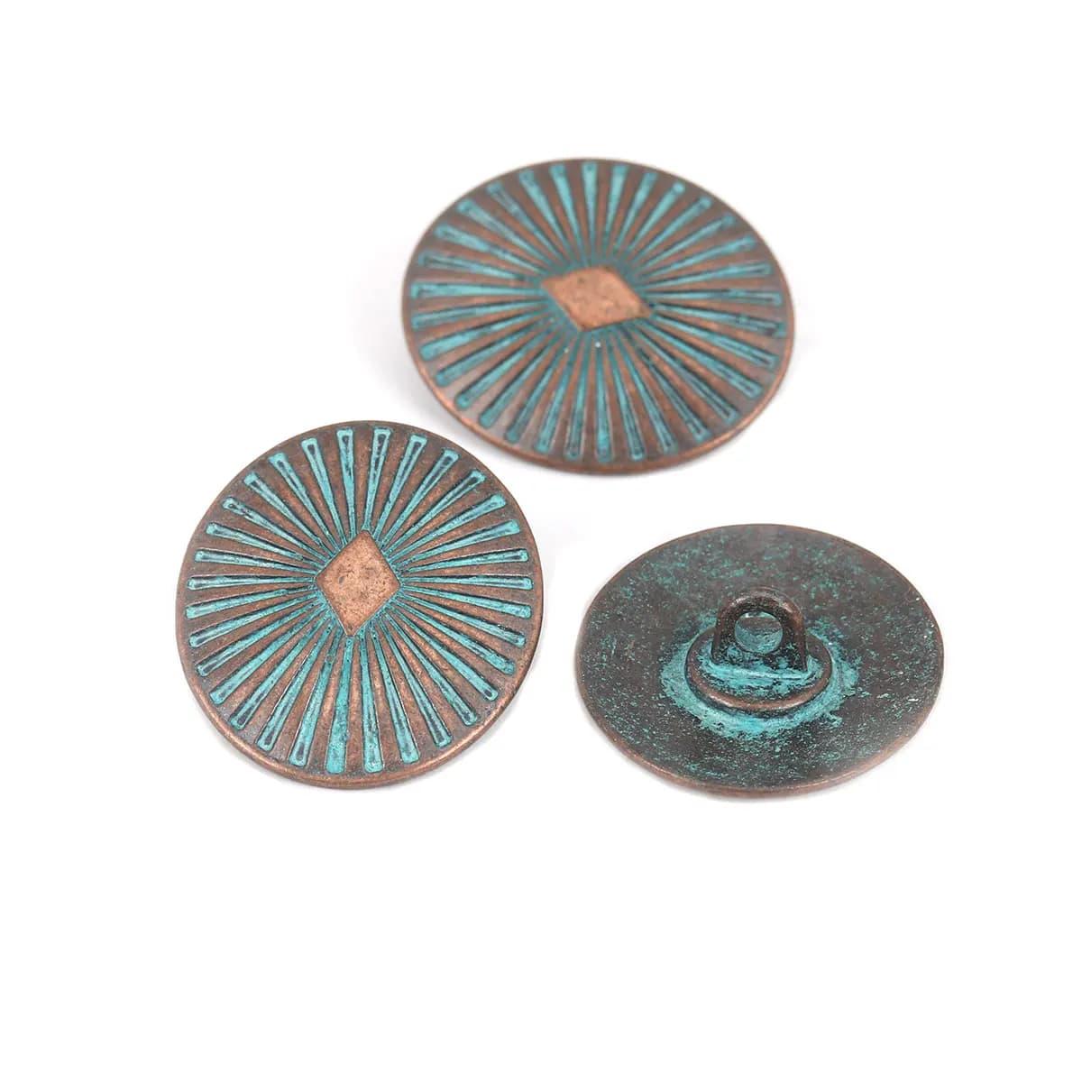10 pz Bottoni con gambo per cucire in metallo stile bohemien Bottoni ovali color rame antico per le donne Strumenti per cucire fai da te 25mm x 22mm