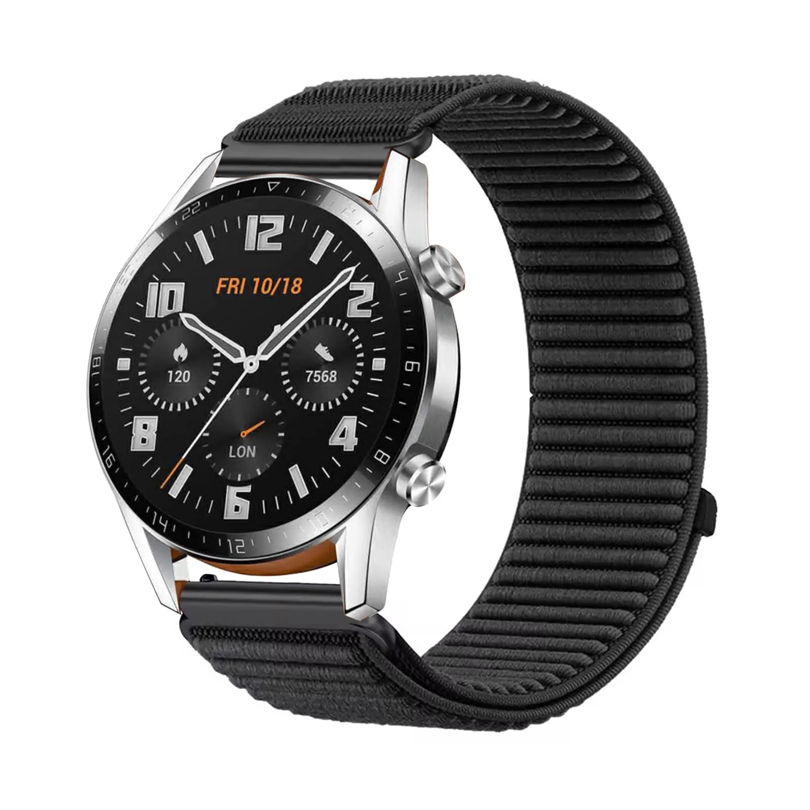 Cinturini in nylon per cinturino Huawei Watch GT 2 da 46 mm, cinturino in nylon elastico con velcro morbido