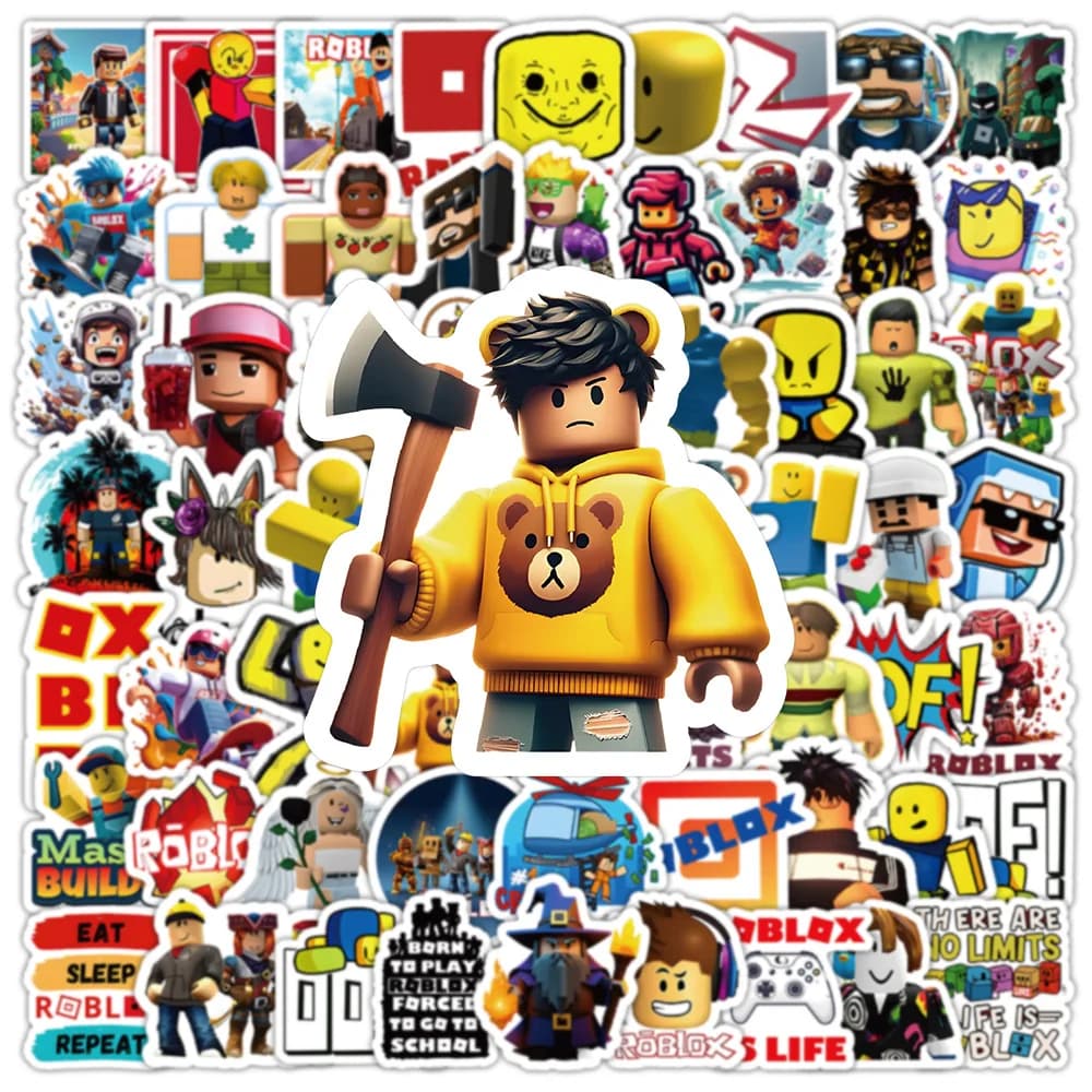 100 adesivi Roblox, adesivi in vinile impermeabili a tema cartoni animati per laptop, borracce, skateboard, diari, bambini, ragazzi, decorazioni fai da te