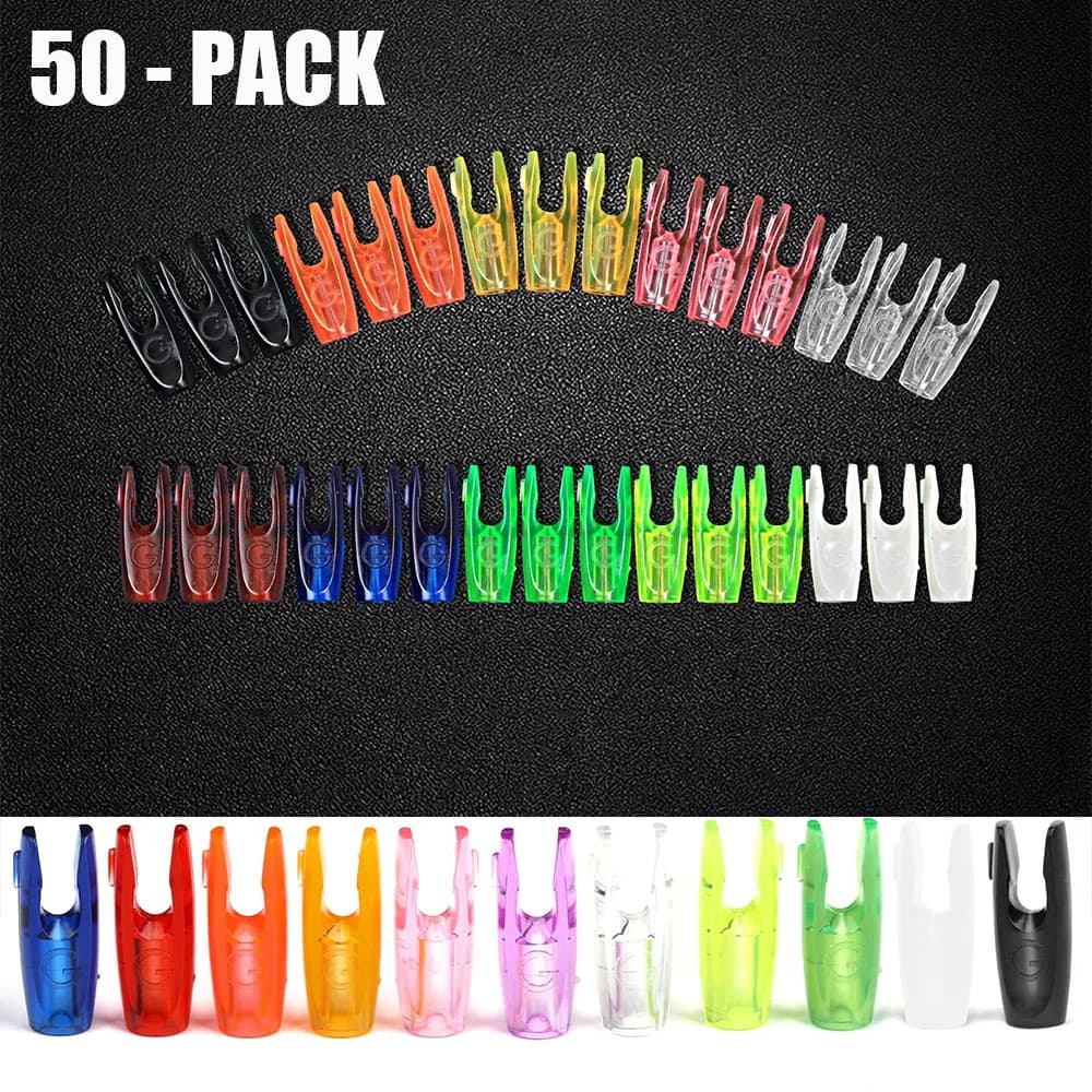 50 Packs Archery Arrows Nocks for Can Be Paired with Aluminum Nock Pin Nocks Fits 6.2mm / 4.2mm ID Arrow Shaft Hunting Shooting