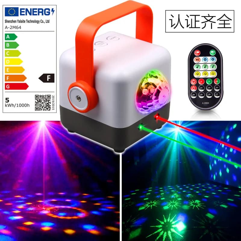 Luce da Palcoscenico LED Colorata Rotante Lampeggiante, Mini Sfera Magica di Cristallo, Luce Laser Atmosferica, Regalo di Compleanno Astratto